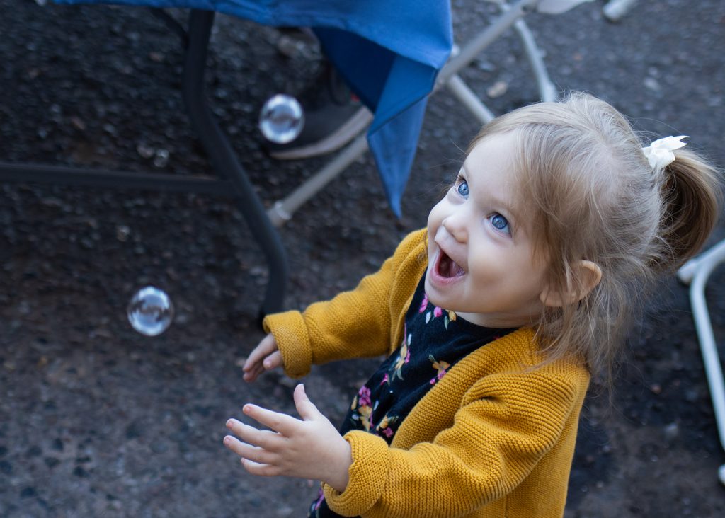 Little Kid Friendly Activities Blowing Bubbles