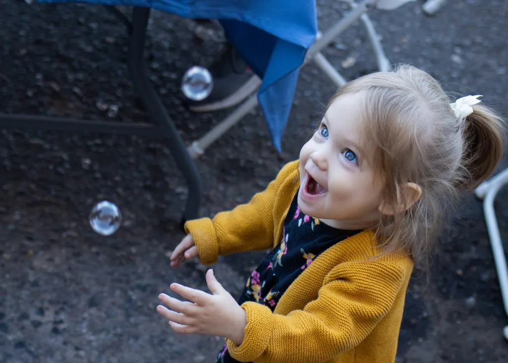 Little Kid Friendly Activities Blowing Bubbles