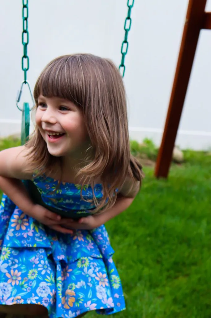 Little girl playing photo session