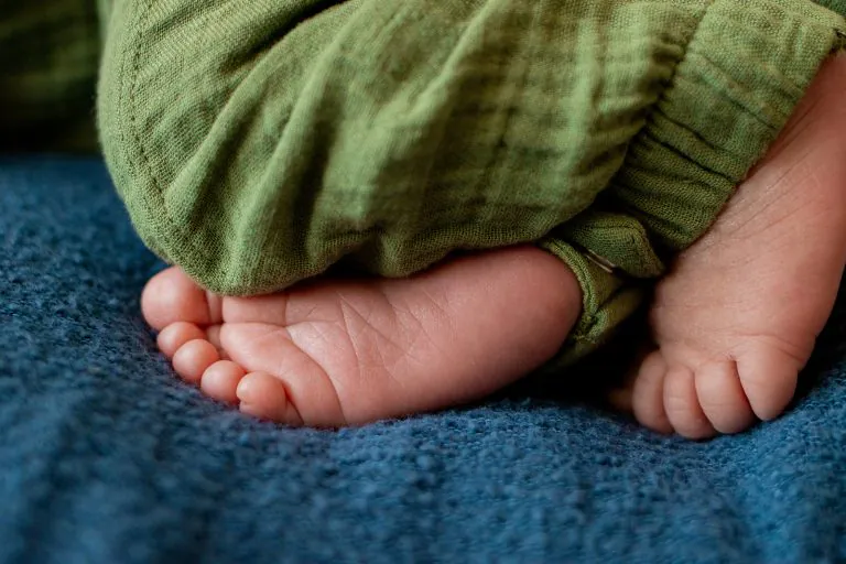 Newborn baby feet session