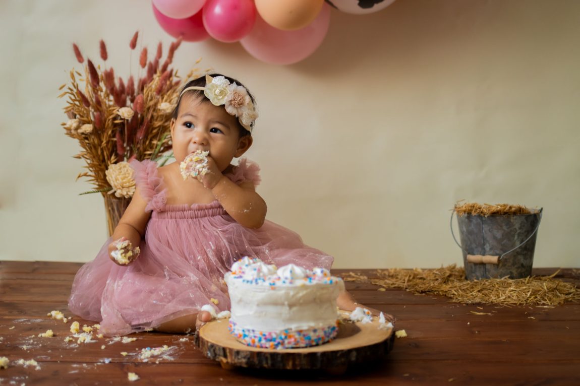 Baby Girl in Pink Cake Smash Session
