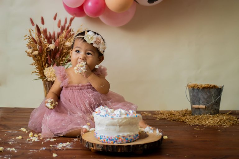 Baby Girl in Pink Cake Smash Session