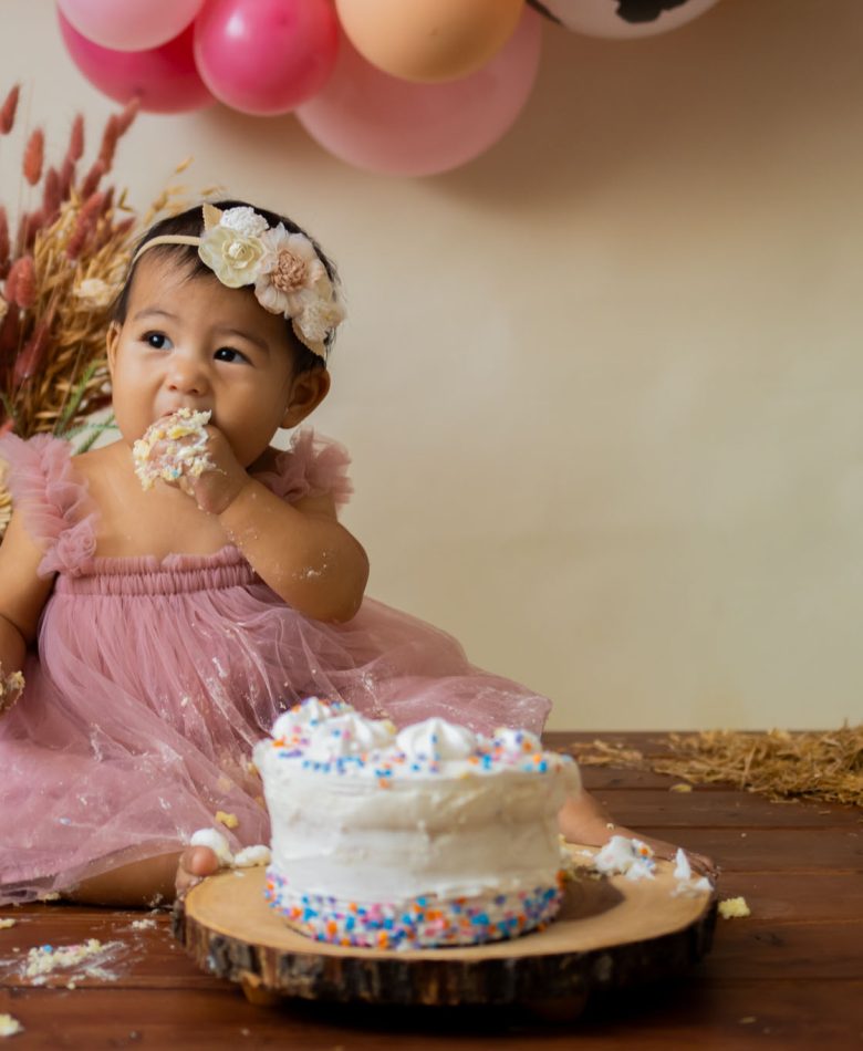 Baby Girl in Pink Cake Smash Session