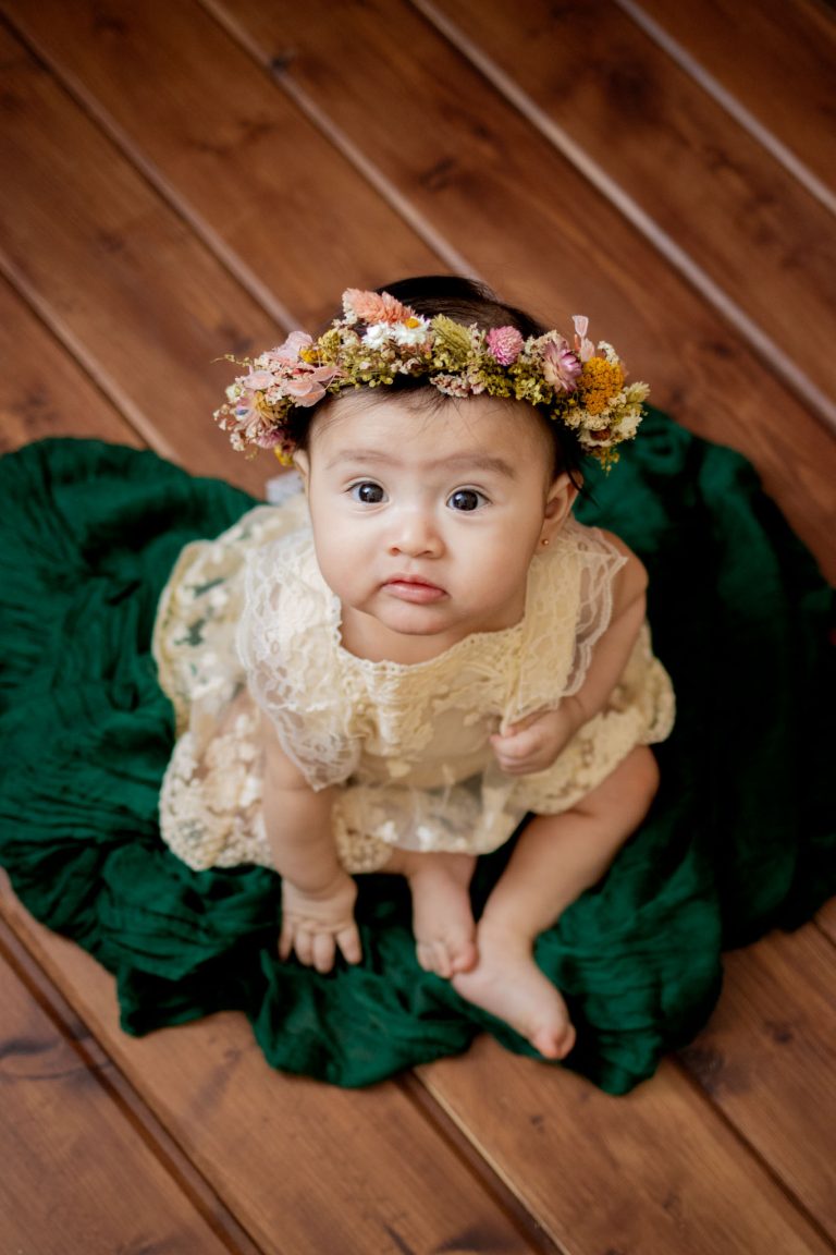 Baby Girl Sitter Session on blanket