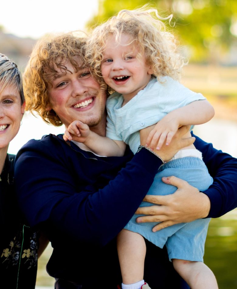 pose for family photo