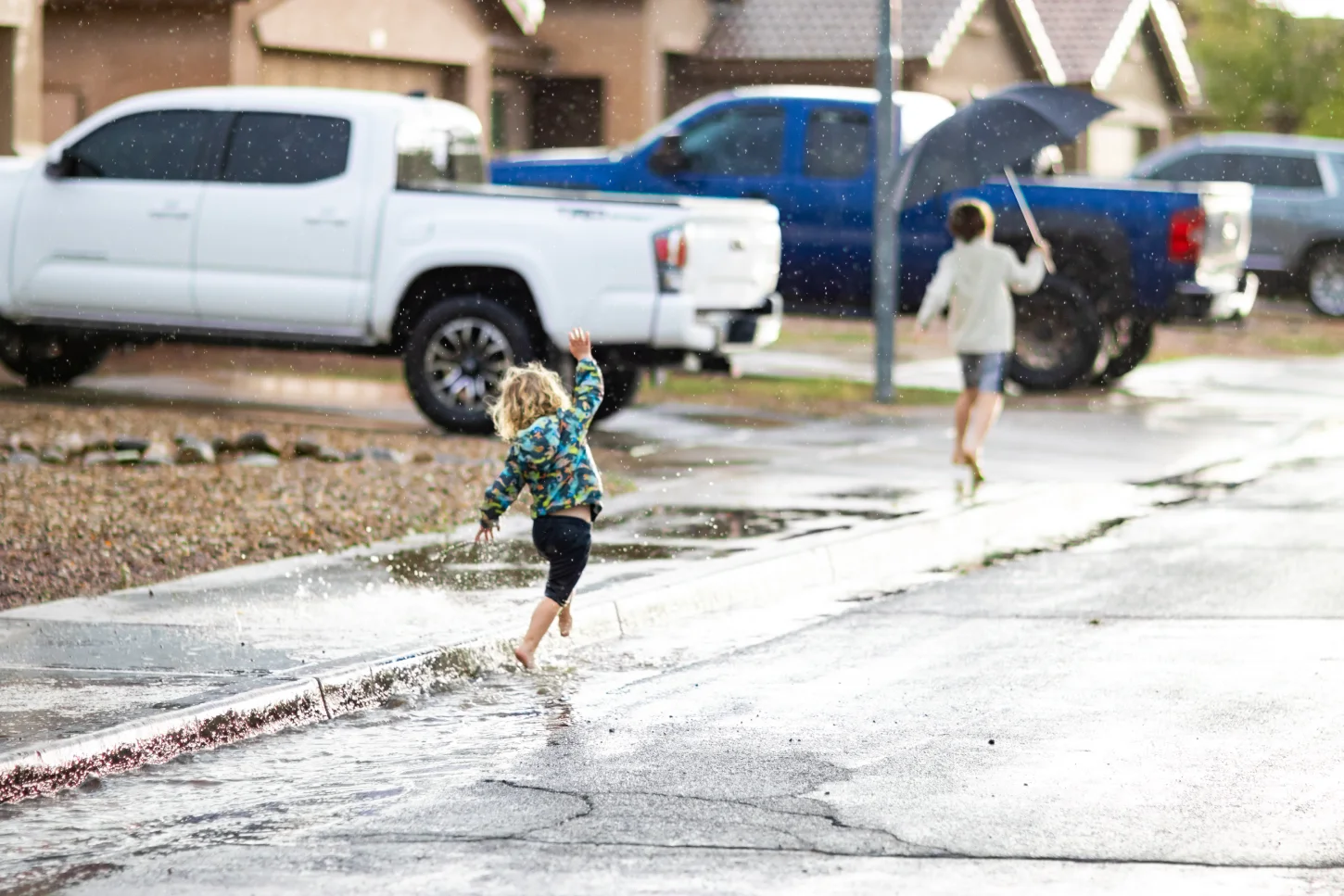 Kids Playing Water Outdoor