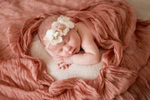 Sleeping Baby with Blanket Lying Face Down