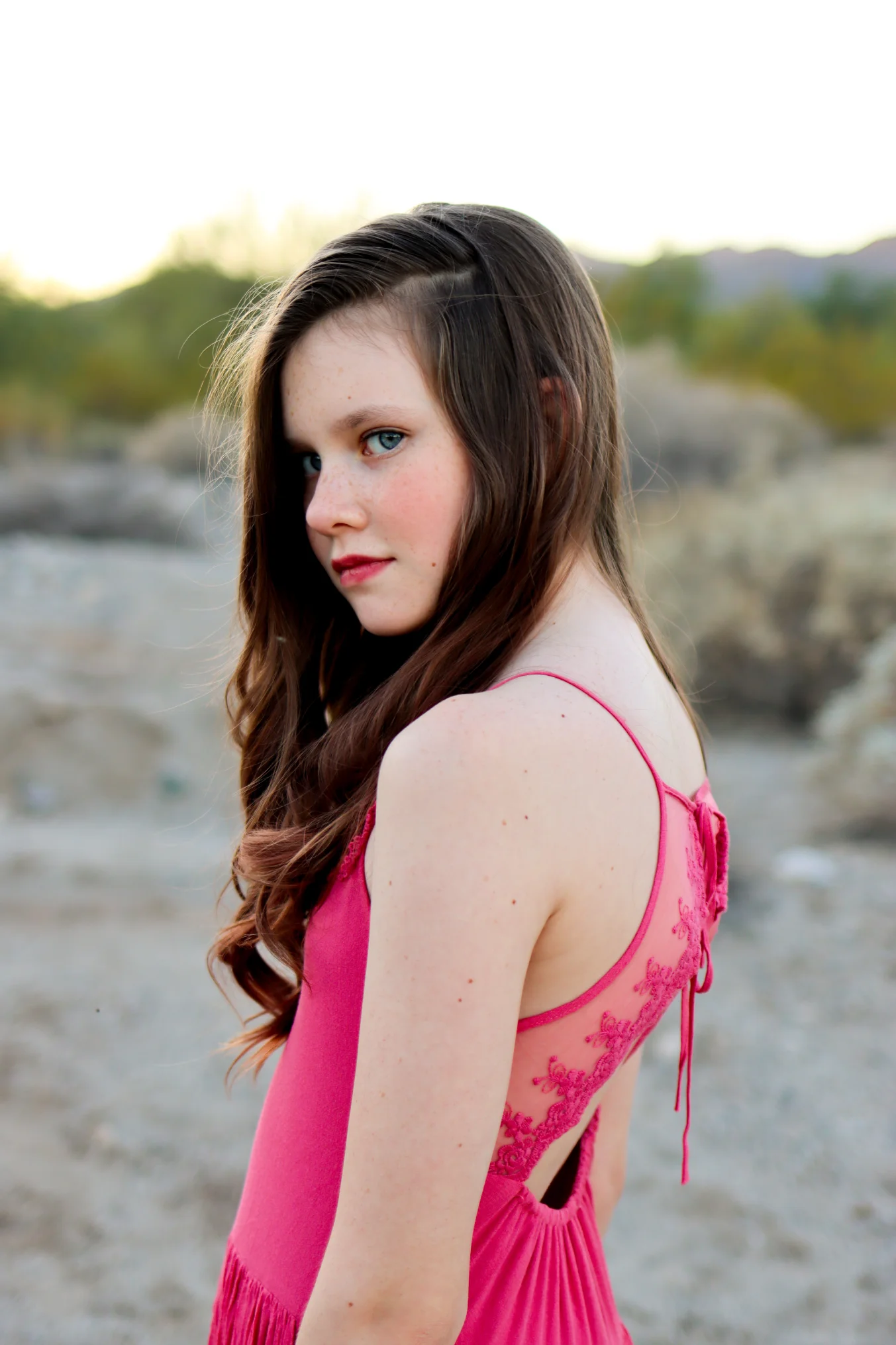Girl in Pink Dress Photo Session